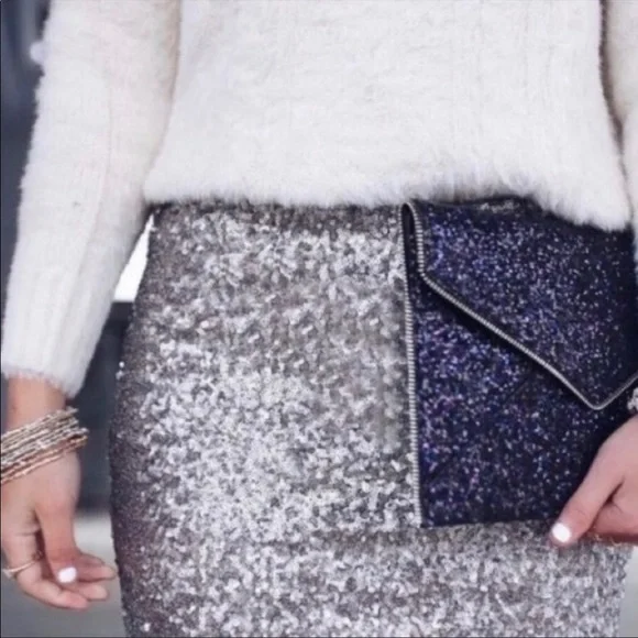 Rebecca Minkoff Bags Rebecca Minkoff Leo Glitter Clutch Black